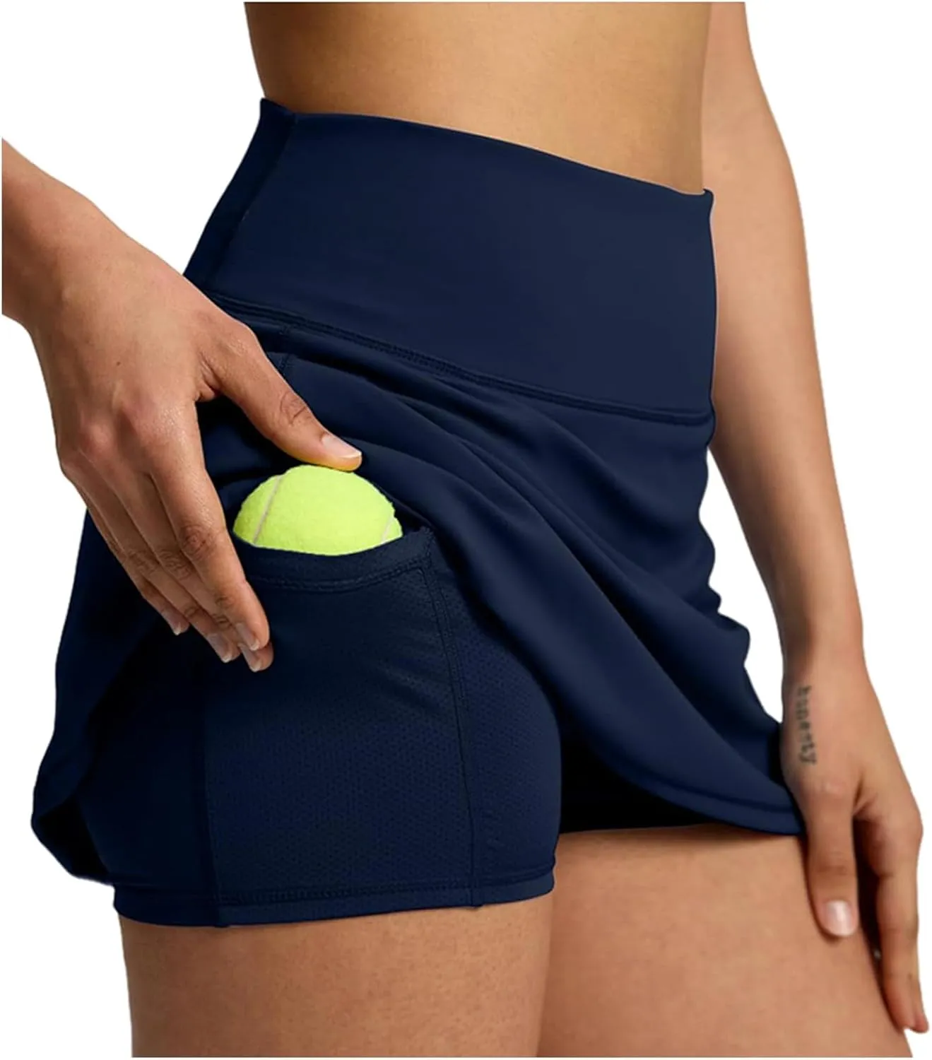 Womens Tennis Skirt with Shorts High Waisted Tummy Control Golf Skorts Athletic Workout Casual Running Shorts with Pockets