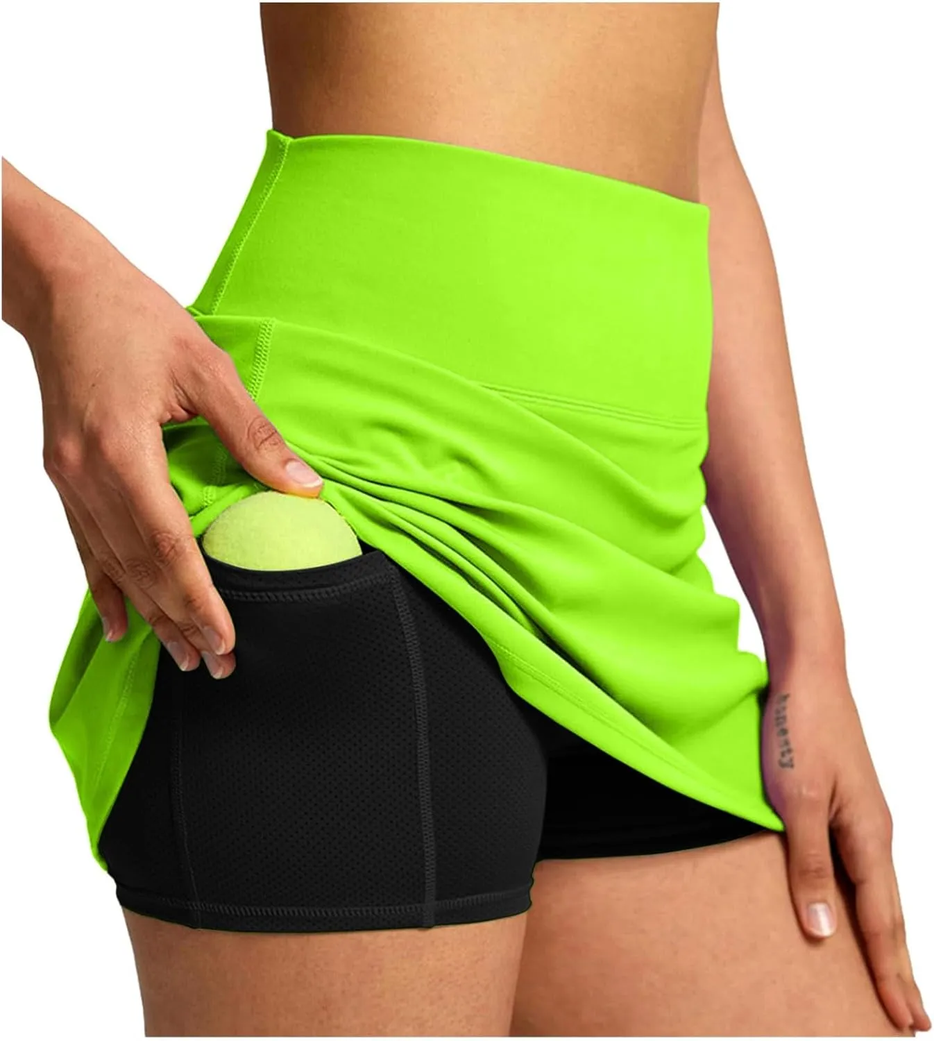Womens Tennis Skirt with Shorts High Waisted Tummy Control Golf Skorts Athletic Workout Casual Running Shorts with Pockets