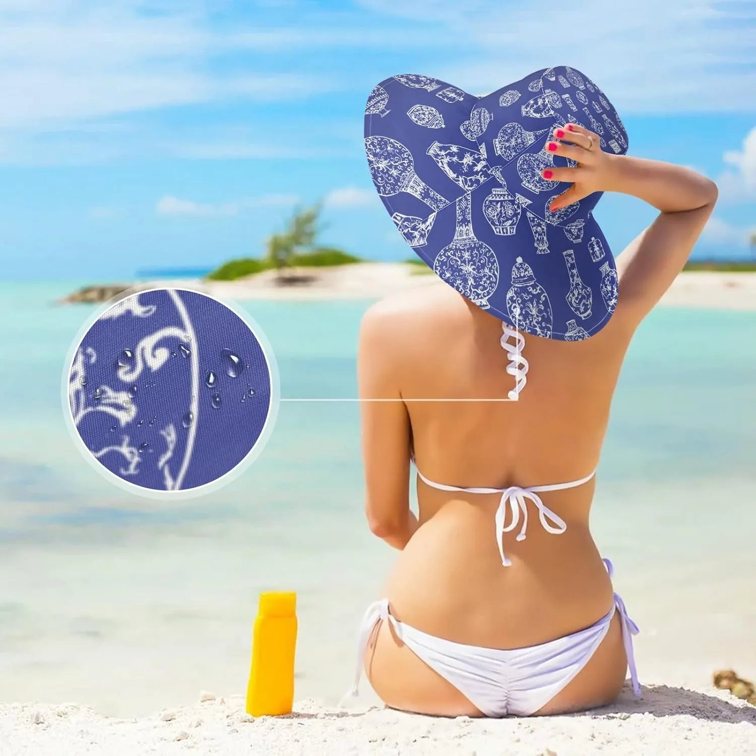 Women's Wide Brimmed Sunhats Sun Beach Hat Water-Resistant Summer Hat Visor Uv Protection Cap for Women Outdoor