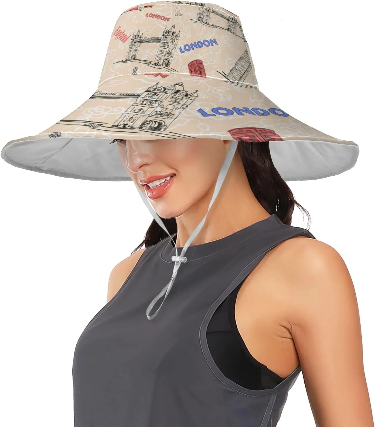 Women's Wide Brimmed Sunhats Sun Beach Hat Water-Resistant Summer Hat Visor Uv Protection Cap for Women Outdoor