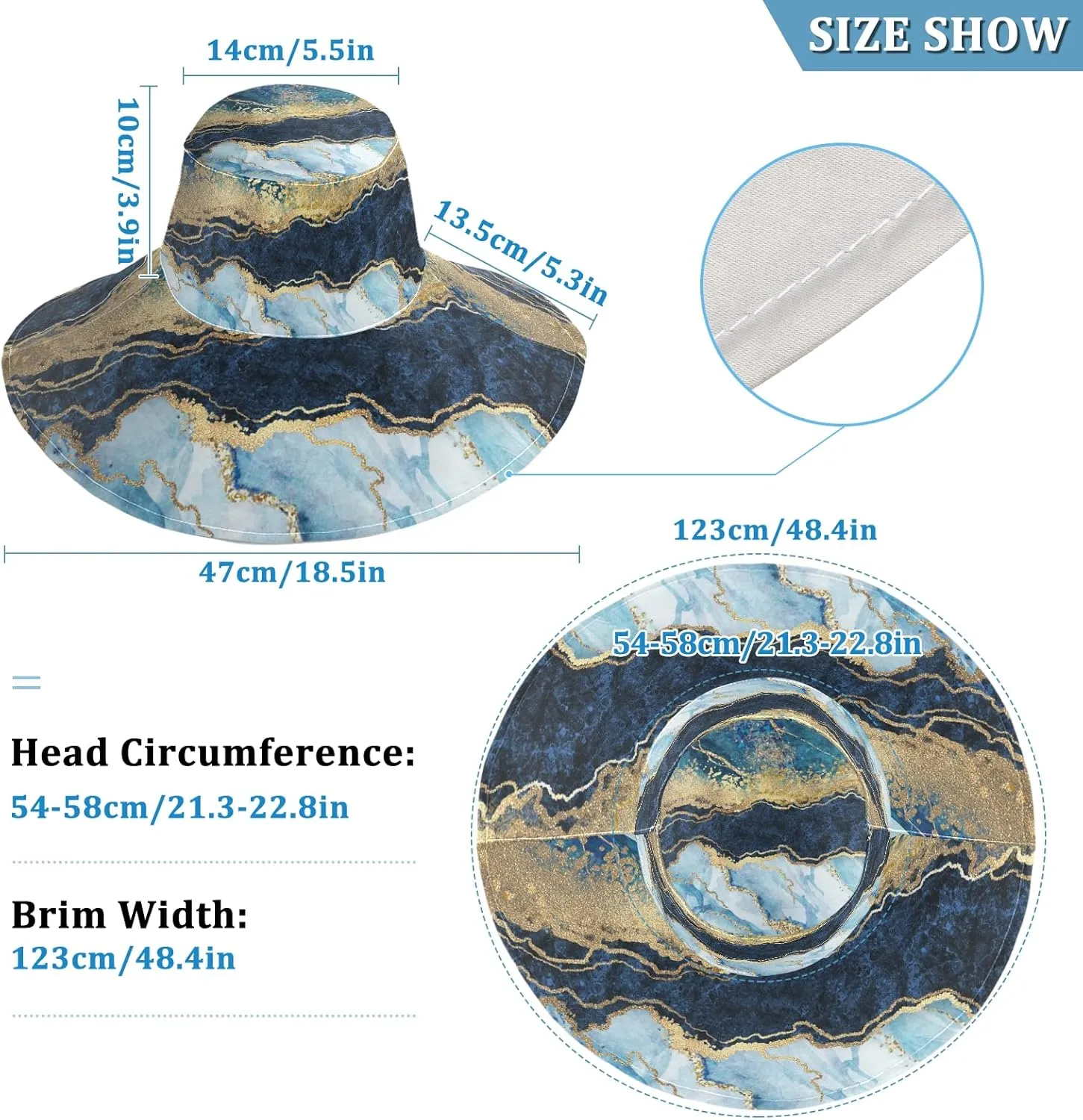 Women's Wide Brimmed Sunhats Sun Beach Hat Water-Resistant Summer Hat Visor Uv Protection Cap for Women Outdoor