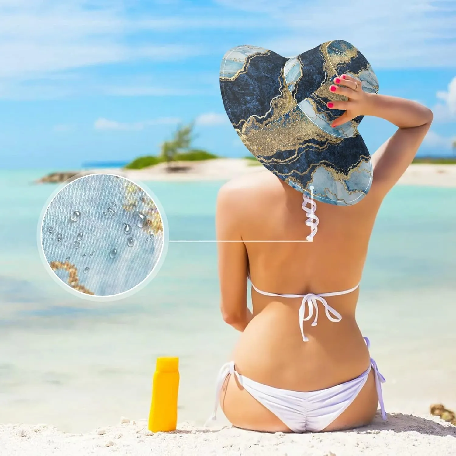 Women's Wide Brimmed Sunhats Sun Beach Hat Water-Resistant Summer Hat Visor Uv Protection Cap for Women Outdoor