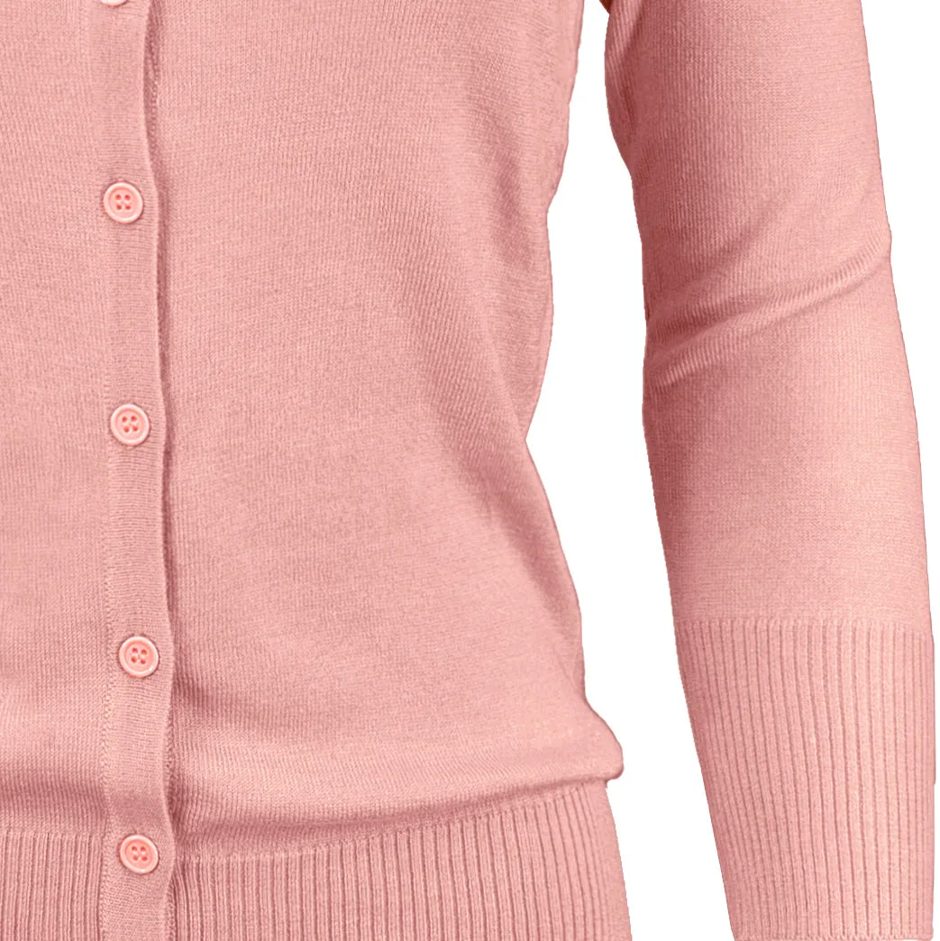 YEMAK Women's 3/4 Sleeve Crewneck Cardigan Sweater CO079PL PLUS size (1X-3X) Color (1 of 2)