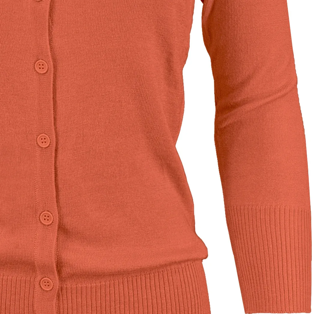 YEMAK Women's 3/4 Sleeve Crewneck Cardigan Sweater CO079PL PLUS size (1X-3X) Color (1 of 2)