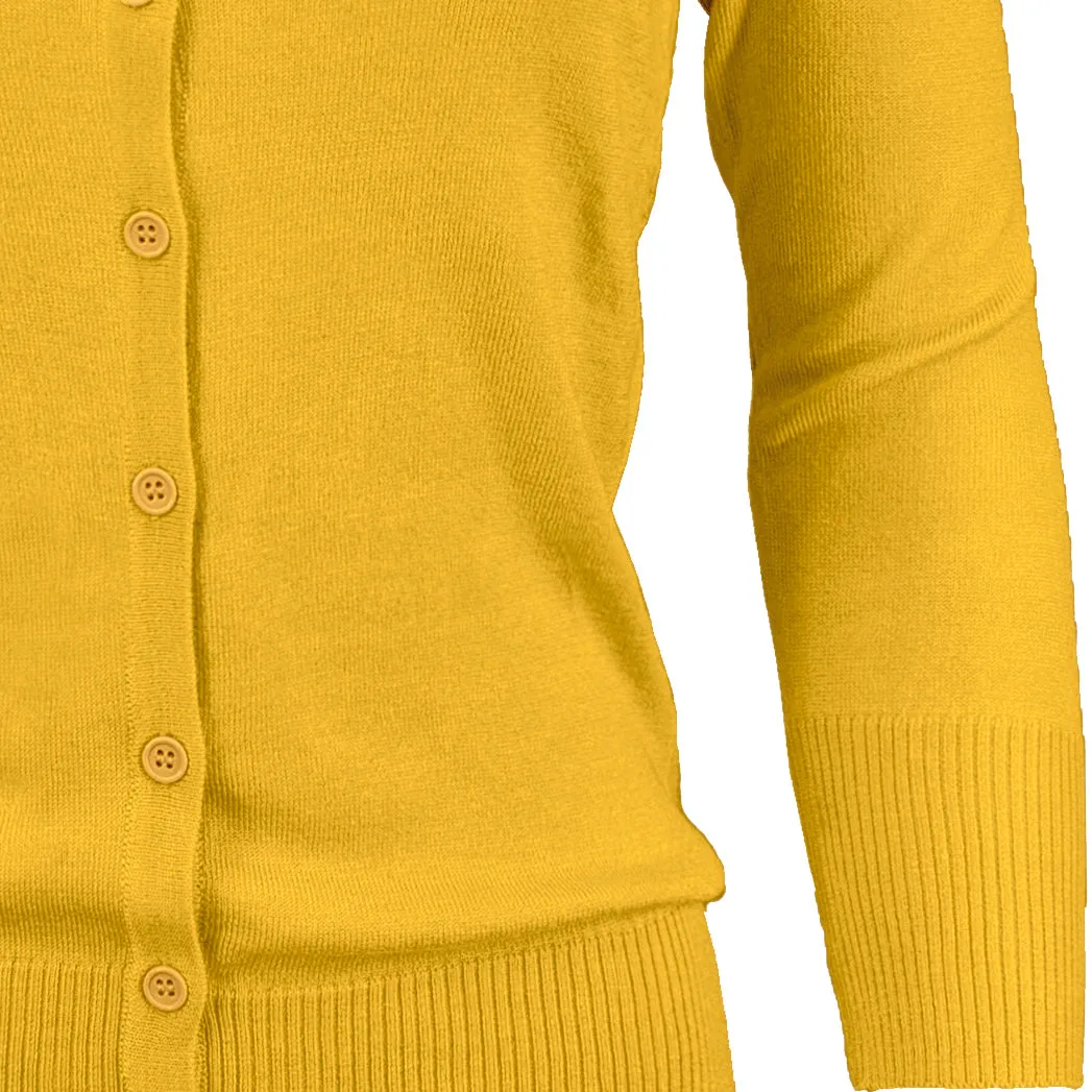 YEMAK Women's 3/4 Sleeve Crewneck Cardigan Sweater CO079PL PLUS size (1X-3X) Color (1 of 2)