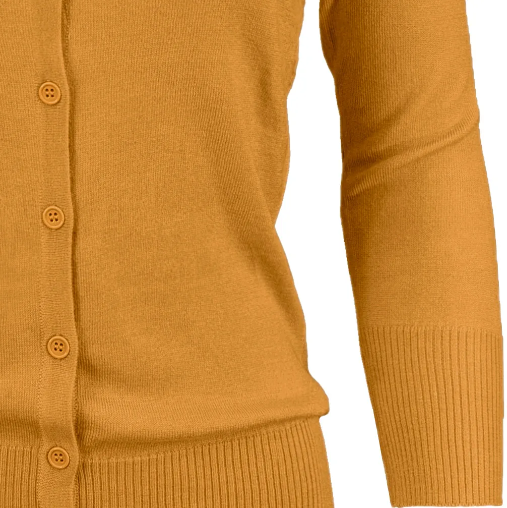 YEMAK Women's 3/4 Sleeve Crewneck Cardigan Sweater CO079PL PLUS size (1X-3X) Color (1 of 2)