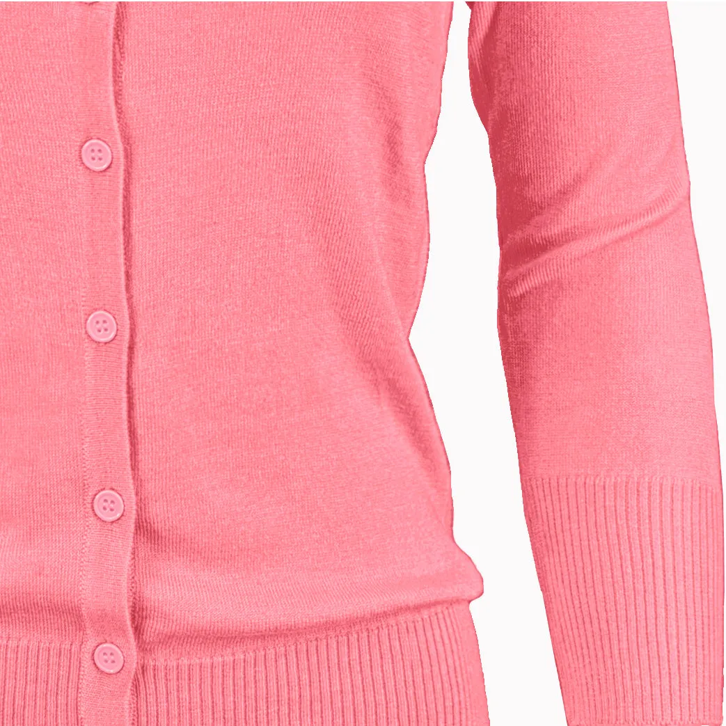 YEMAK Women's 3/4 Sleeve Crewneck Cardigan Sweater CO079PL PLUS size (1X-3X) Color (1 of 2)