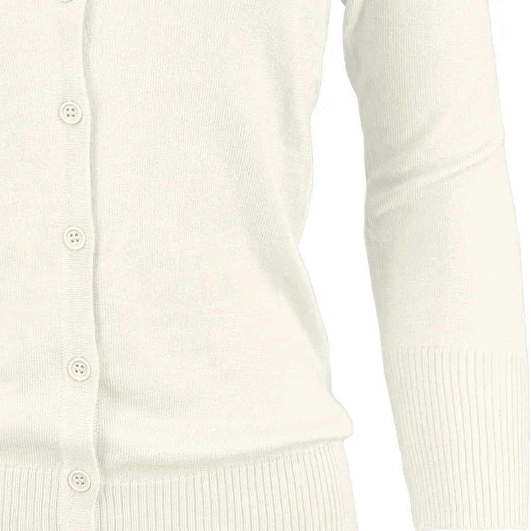 YEMAK Women's 3/4 Sleeve Crewneck Cardigan Sweater CO079PL PLUS size (1X-3X) Color (1 of 2)