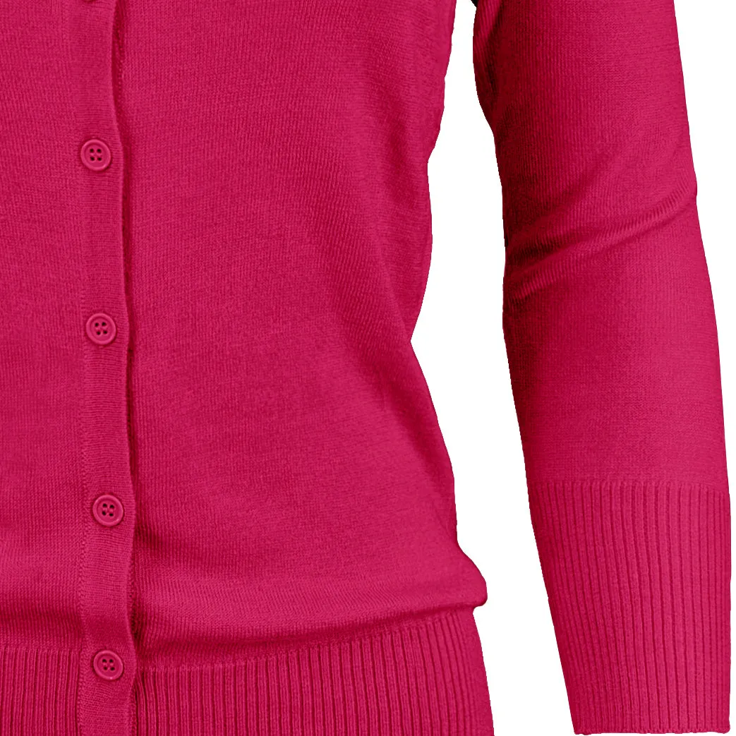 YEMAK Women's 3/4 Sleeve Crewneck Cardigan Sweater CO079PL PLUS size (1X-3X) Color (1 of 2)